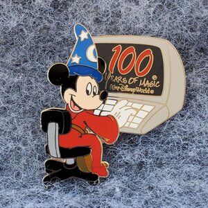 VTG Disney Pin Walt Disney's 100 Birthday Mickey Mouse Sorcerers Apprentice 2001